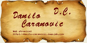 Danilo Caranović vizit kartica
